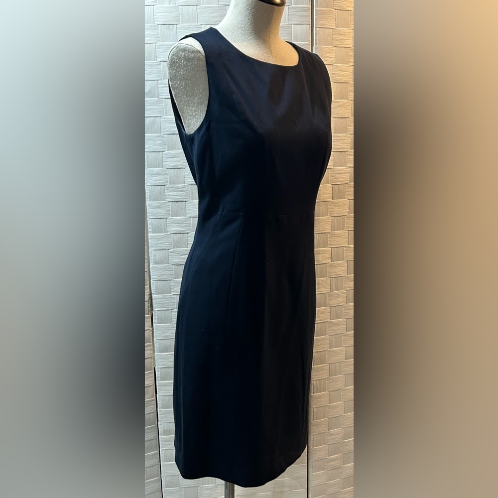 Tahari Navy Blue Career Midi Dress Size 6 - Picture 4 of 9